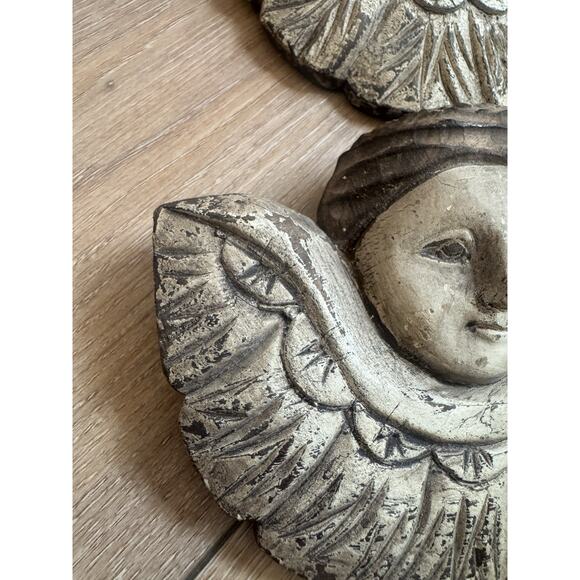 Antique Carved Wood Cherub Angels Pair • Architectural Salvage • European 1800s - Picture 9 of 16